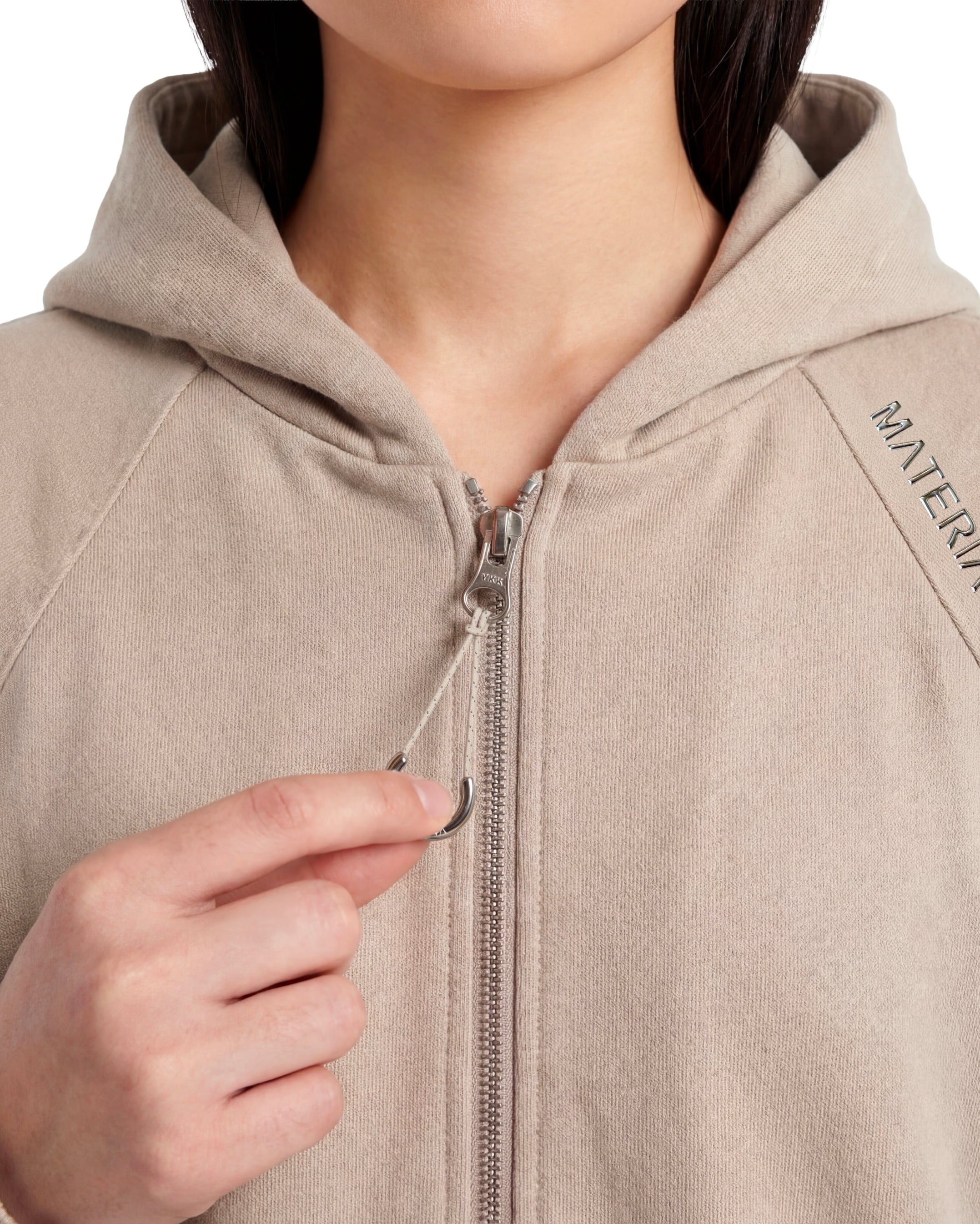 MATERIA PHYSIS_001_ZIP HOODIE_BEIGE