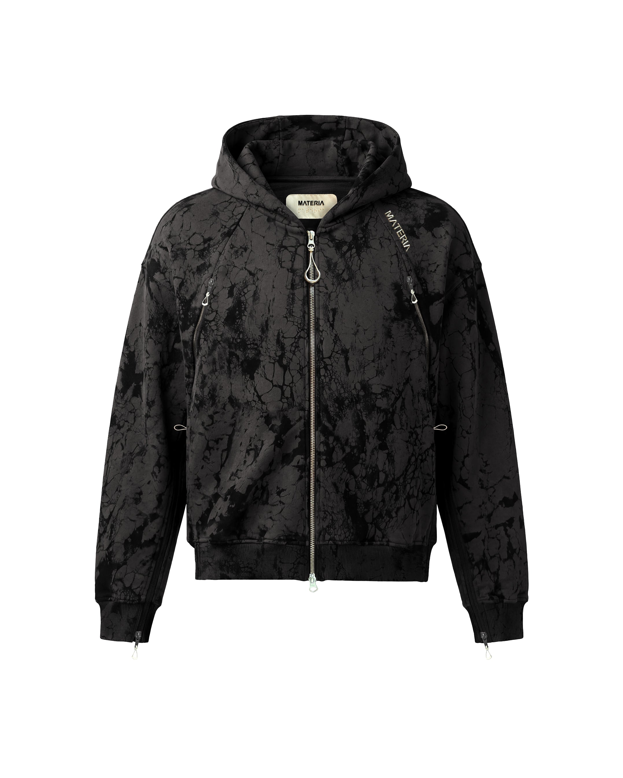 MATERIA PHYSIS_001_ZIP HOODIE_ARGILLA BLACK