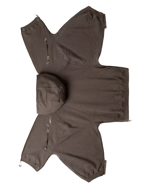 MATERIA PHYSIS_001_ZIP HOODIE_BROWN