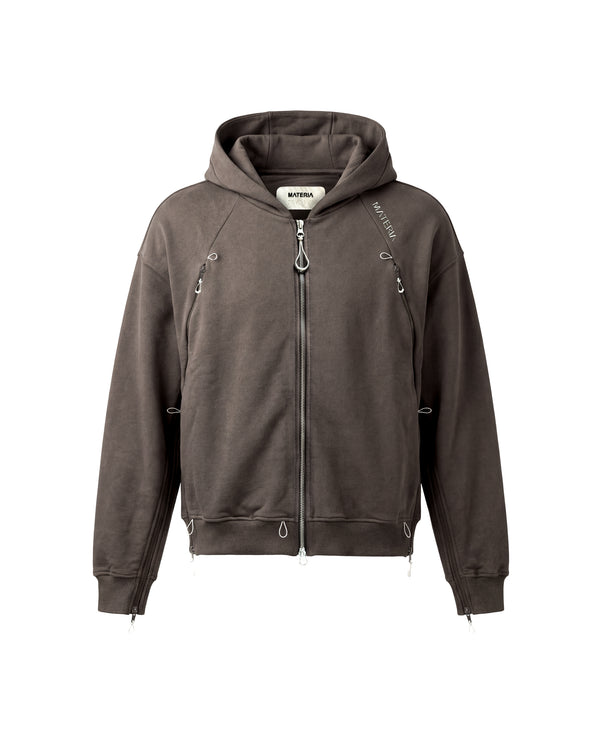 MATERIA PHYSIS_001_ZIP HOODIE_BROWN