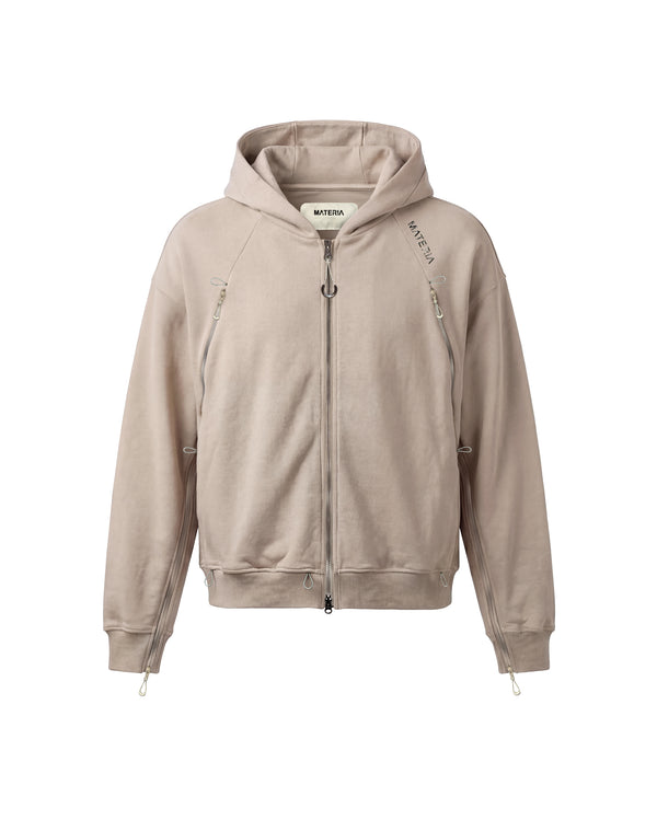MATERIA PHYSIS_001_ZIP HOODIE_BEIGE